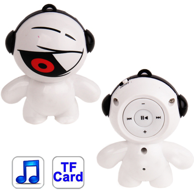 Cartoon One-eyed Monster Style TF (Micro SD) Card Slot Mini MP3 Player (White)